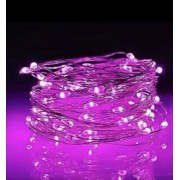 Гірлянда LED нитка 2 метри Крапля роси рожеве світло з батарейками(5774)