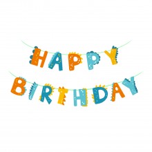 Гірлянда святкова фігурна "Happy Birthday" Діно Динозаври