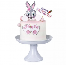 Набір картонних топперів для торту "Зайчик Happy Birthday" (4505)