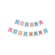 Гірлянда паперова прапорці "Baby shower" Хлопчик чи Дівчинка 2,3м (4990)